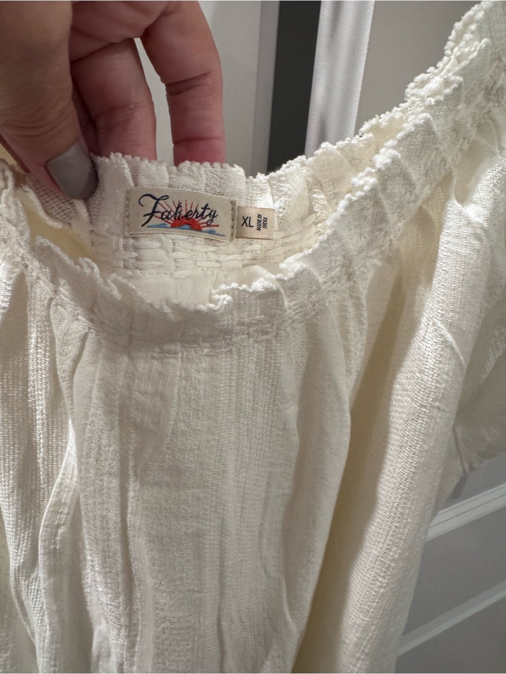Faherty Off-Shoulder Dress- XL